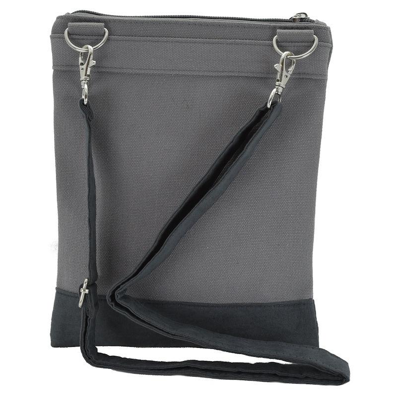 Handtasche Canvas Crossbag Anker Grau Pink